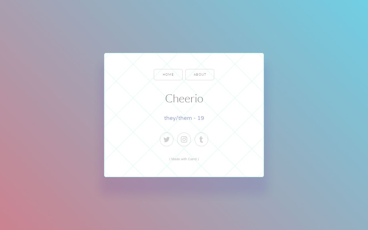 Carrd profile picture for @cheerio